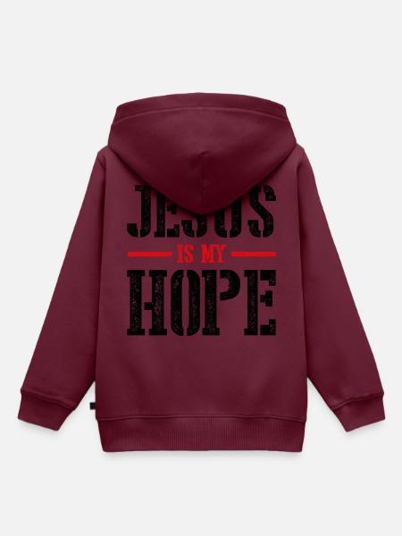 Jesus ist meine Hoffnung - Kinder Premium Organic Hoodie - Burgunderrot