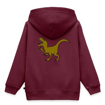 Tyrannosaurus Rex, T-Rex - Kinder Premium Organic Hoodie - Burgunderrot - Hinten - AI Model Kid Female (0cm)