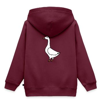 Gans - Kinder Premium Organic Hoodie - Burgunderrot - Hinten - AI Model Kid Female (0cm)
