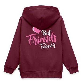 beste freunde herz - Kinder Premium Organic Hoodie - Burgunderrot - Hinten - AI Model Kid Female (0cm)
