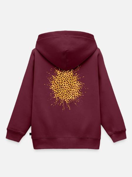 farbklecks animal print - Kinder Premium Organic Hoodie - Burgunderrot