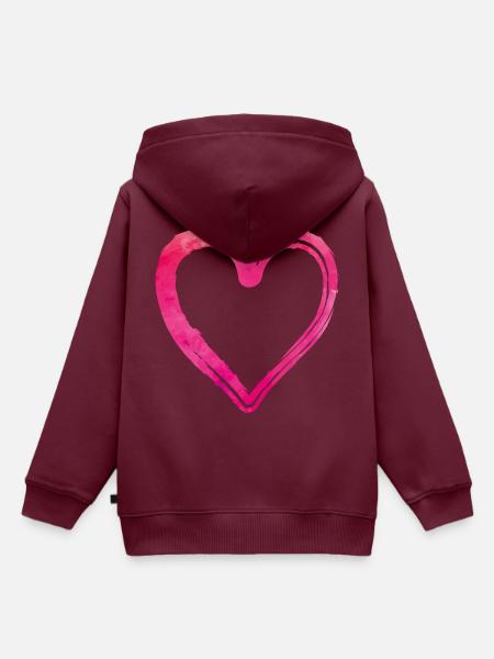 herz pink - Kinder Premium Organic Hoodie - Burgunderrot