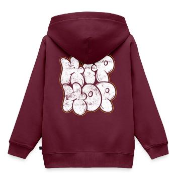 Hip hop Musik - Kinder Premium Organic Hoodie - Burgunderrot - Hinten - AI Model Kid Female (0cm)