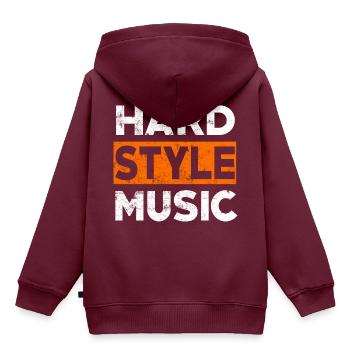 Hardstyle Musik - Kinder Premium Organic Hoodie - Burgunderrot - Hinten - AI Model Kid Female (0cm)