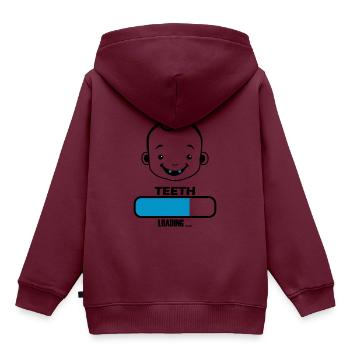 Zahn geladen ersten verloren Baby Kind Lustig - Kinder Premium Organic Hoodie - Burgunderrot - Hinten - AI Model Kid Female (0cm)