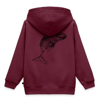 Wal - Kinder Premium Organic Hoodie - Burgunderrot - Hinten - AI Model Kid Female (0cm)