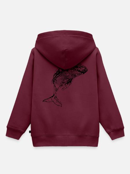 Wal - Kinder Premium Organic Hoodie - Burgunderrot