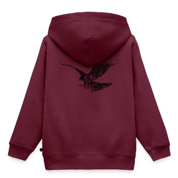 Falke - Kinder Premium Organic Hoodie - Burgunderrot - Hinten - AI Model Kid Female (0cm)