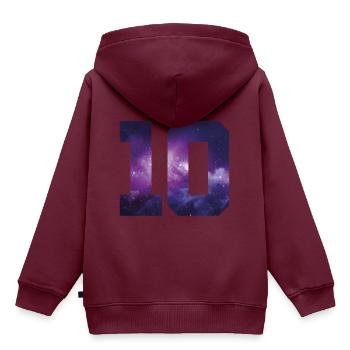 10 zahl jahre - Kinder Premium Organic Hoodie - Burgunderrot - Hinten - AI Model Kid Female (0cm)