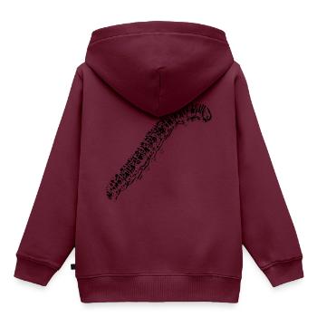 Raupe - Kinder Premium Organic Hoodie - Burgunderrot - Hinten - AI Model Kid Female (0cm)
