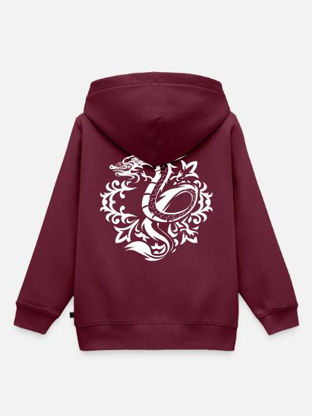 Drache ornamente - Kinder Premium Organic Hoodie - Burgunderrot