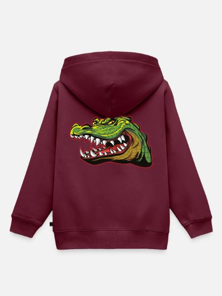Alligator Krokodil - Kinder Premium Organic Hoodie - Burgunderrot