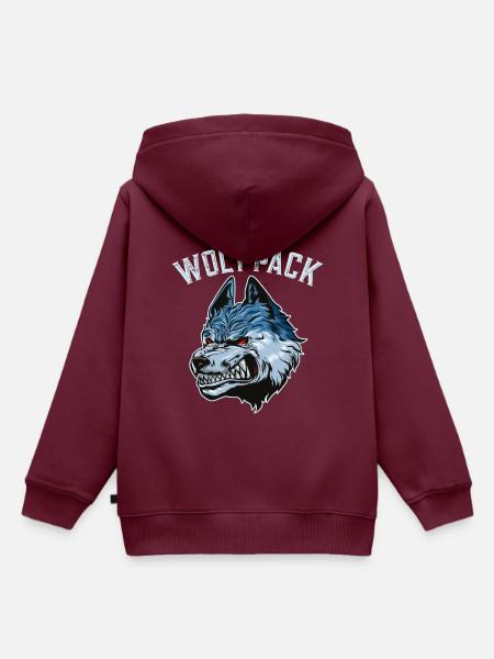 wolf wolfpack team - Kinder Premium Organic Hoodie - Burgunderrot