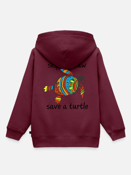 Skip a Straw - Kinder Premium Organic Hoodie - Burgunderrot