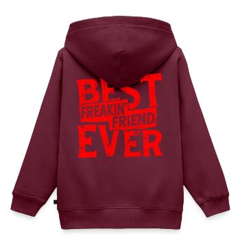 Bester Freund Beste Freundin - Kinder Premium Organic Hoodie - Burgunderrot - Hinten - AI Model Kid Female (0cm)