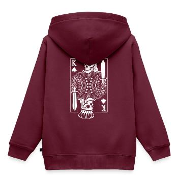 König Poker Karte Skelett - Kinder Premium Organic Hoodie - Burgunderrot - Hinten - AI Model Kid Female (0cm)