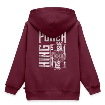 Poker Karte König Casino Skelett - Kinder Premium Organic Hoodie - Burgunderrot - Hinten - AI Model Kid Female (0cm)