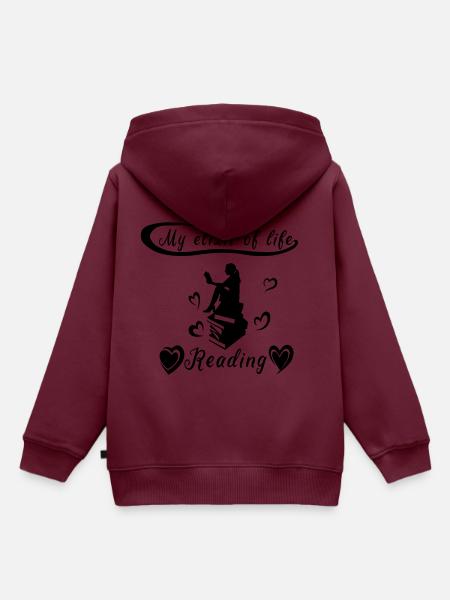 Lesen - Kinder Premium Organic Hoodie - Burgunderrot