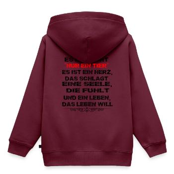 Tiere Tier Es ist nicht Nur ein Tier - Kinder Premium Organic Hoodie - Burgunderrot - Hinten - AI Model Kid Female (0cm)
