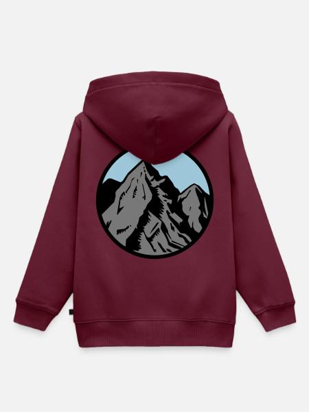 berge symbol - Kinder Premium Organic Hoodie - Burgunderrot