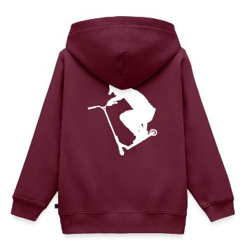 DECK GRAB Freestyle Roller - Kinder Premium Organic Hoodie - Burgunderrot - Hinten - AI Model Kid Female (0cm)