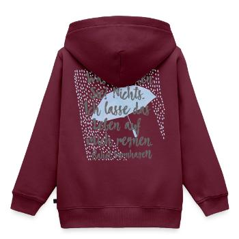 Ich lasse das Leben auf mich regnen – Varnhagen 2 - Kinder Premium Organic Hoodie - Burgunderrot - Hinten - AI Model Kid Female (0cm)