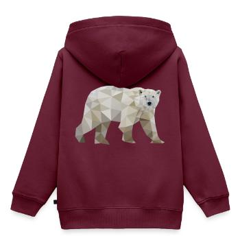 eisbär polygon polarbär - Kinder Premium Organic Hoodie - Burgunderrot - Hinten - AI Model Kid Female (0cm)