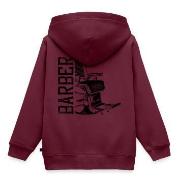 barber stuhl sessel friseur - Kinder Premium Organic Hoodie - Burgunderrot - Hinten - AI Model Kid Female (0cm)