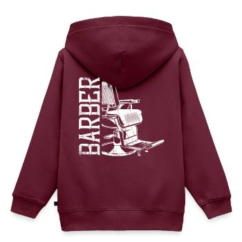 barber stuhl sessel - Kinder Premium Organic Hoodie - Burgunderrot - Hinten - AI Model Kid Female (0cm)