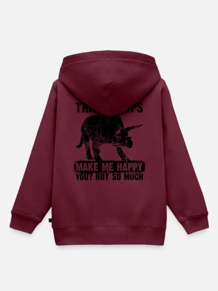 Triceratops - Kinder Premium Organic Hoodie - Burgunderrot