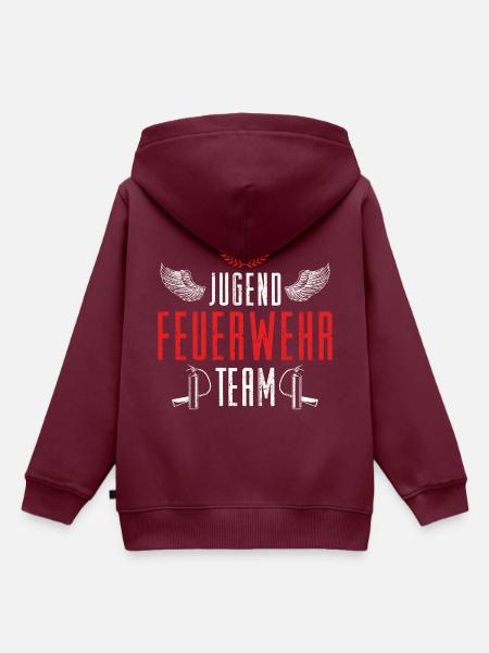 Jugend Feuerwehr Team Feuerwehrmann - Kinder Premium Organic Hoodie - Burgunderrot