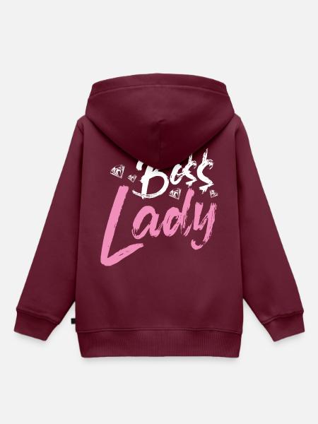 Boss Lady - Kinder Premium Organic Hoodie - Burgunderrot