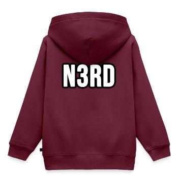 Nerd - Kinder Premium Organic Hoodie - Burgunderrot - Hinten - AI Model Kid Female (0cm)