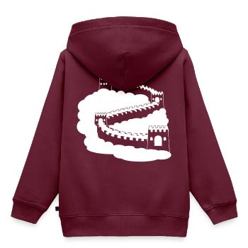 Chinesische Mauer China Wunder Denkmal Peking - Kinder Premium Organic Hoodie - Burgunderrot - Hinten - AI Model Kid Female (0cm)