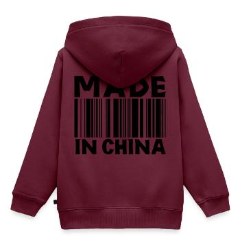Chinesische Mauer China Wunder Denkmal Peking Made - Kinder Premium Organic Hoodie - Burgunderrot - Hinten - AI Model Kid Female (0cm)