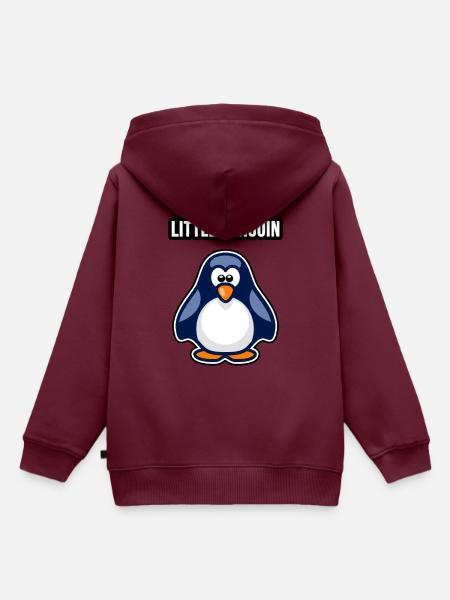 Little Penguin - Kinder Premium Organic Hoodie - Burgunderrot