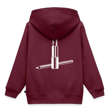 Lippenstift Symbol Make up - Kinder Premium Organic Hoodie - Burgunderrot - Hinten - AI Model Kid Female (0cm)