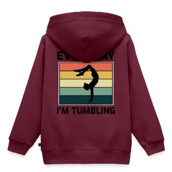 Power Tumbling Gymnastik Turner Akrobatik Lustig - Kinder Premium Organic Hoodie - Burgunderrot - Hinten - AI Model Kid Female (0cm)