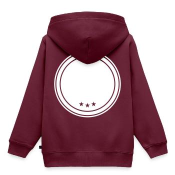 kreis emblem - Kinder Premium Organic Hoodie - Burgunderrot - Hinten - AI Model Kid Female (0cm)