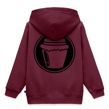 Honig Marmelade symbol - Kinder Premium Organic Hoodie - Burgunderrot - Hinten - AI Model Kid Female (0cm)