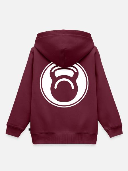 Hantel gewichte icon - Kinder Premium Organic Hoodie - Burgunderrot