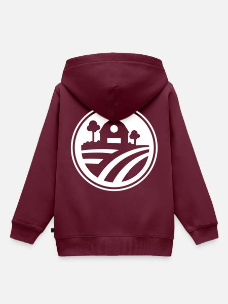 Farm Landschaft - Kinder Premium Organic Hoodie - Burgunderrot