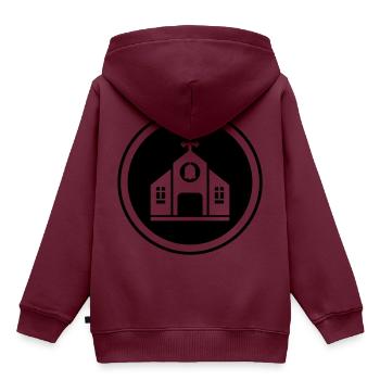Kirche glaube - Kinder Premium Organic Hoodie - Burgunderrot - Hinten - AI Model Kid Female (0cm)