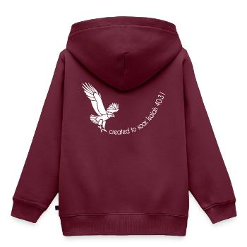 Christliches Design geschaffen, um Jesaja 40:31 zu schweben - Kinder Premium Organic Hoodie - Burgunderrot - Hinten - AI Model Kid Female (0cm)
