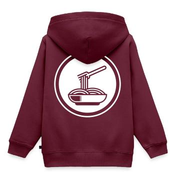 Spaghetti symbol - Kinder Premium Organic Hoodie - Burgunderrot - Hinten - AI Model Kid Female (0cm)