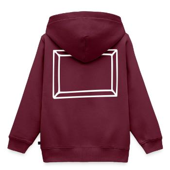 Rahmen - Kinder Premium Organic Hoodie - Burgunderrot - Hinten - AI Model Kid Female (0cm)