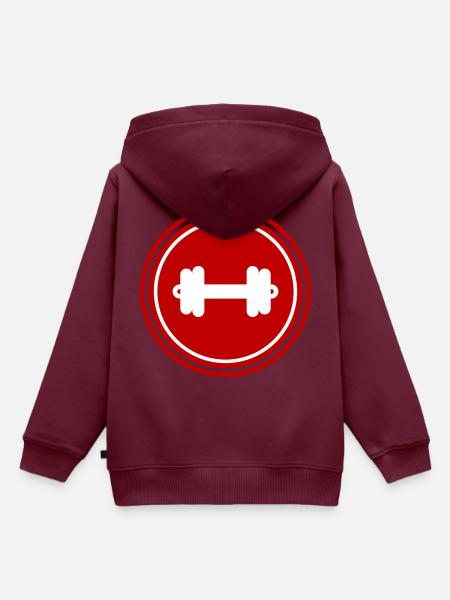 Hantel gewichte icon - Kinder Premium Organic Hoodie - Burgunderrot