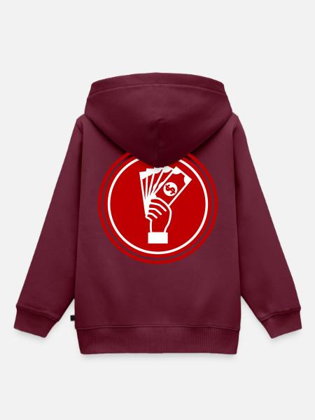 Geld Money silhouette - Kinder Premium Organic Hoodie - Burgunderrot