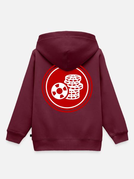 Poker Chip Icon - Kinder Premium Organic Hoodie - Burgunderrot