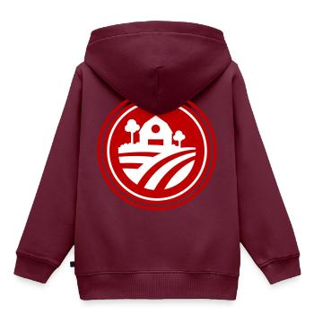 Farm Ernte icon - Kinder Premium Organic Hoodie - Burgunderrot - Hinten - AI Model Kid Female (0cm)